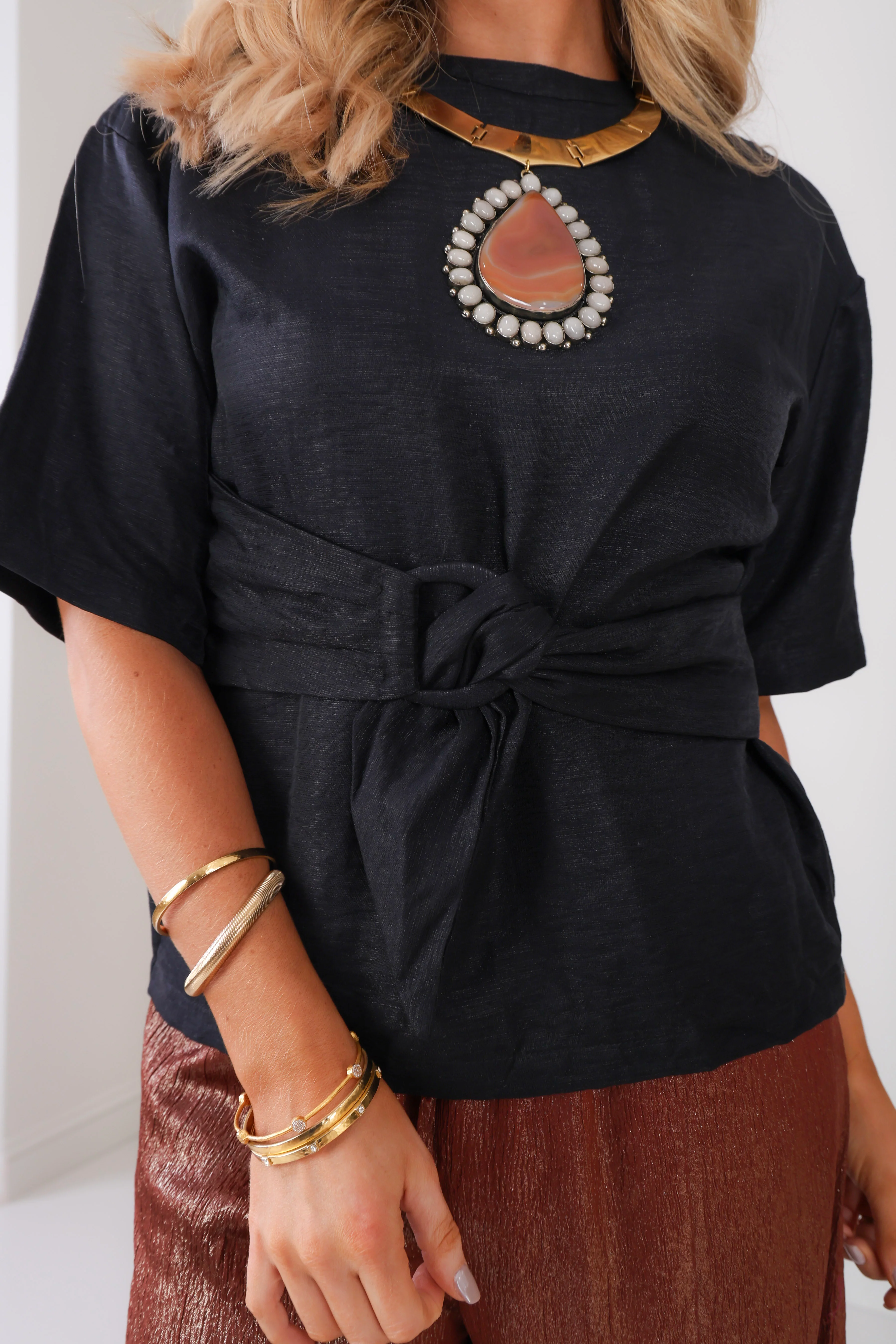 Here Forever Black Short Sleeve Top - Image 3