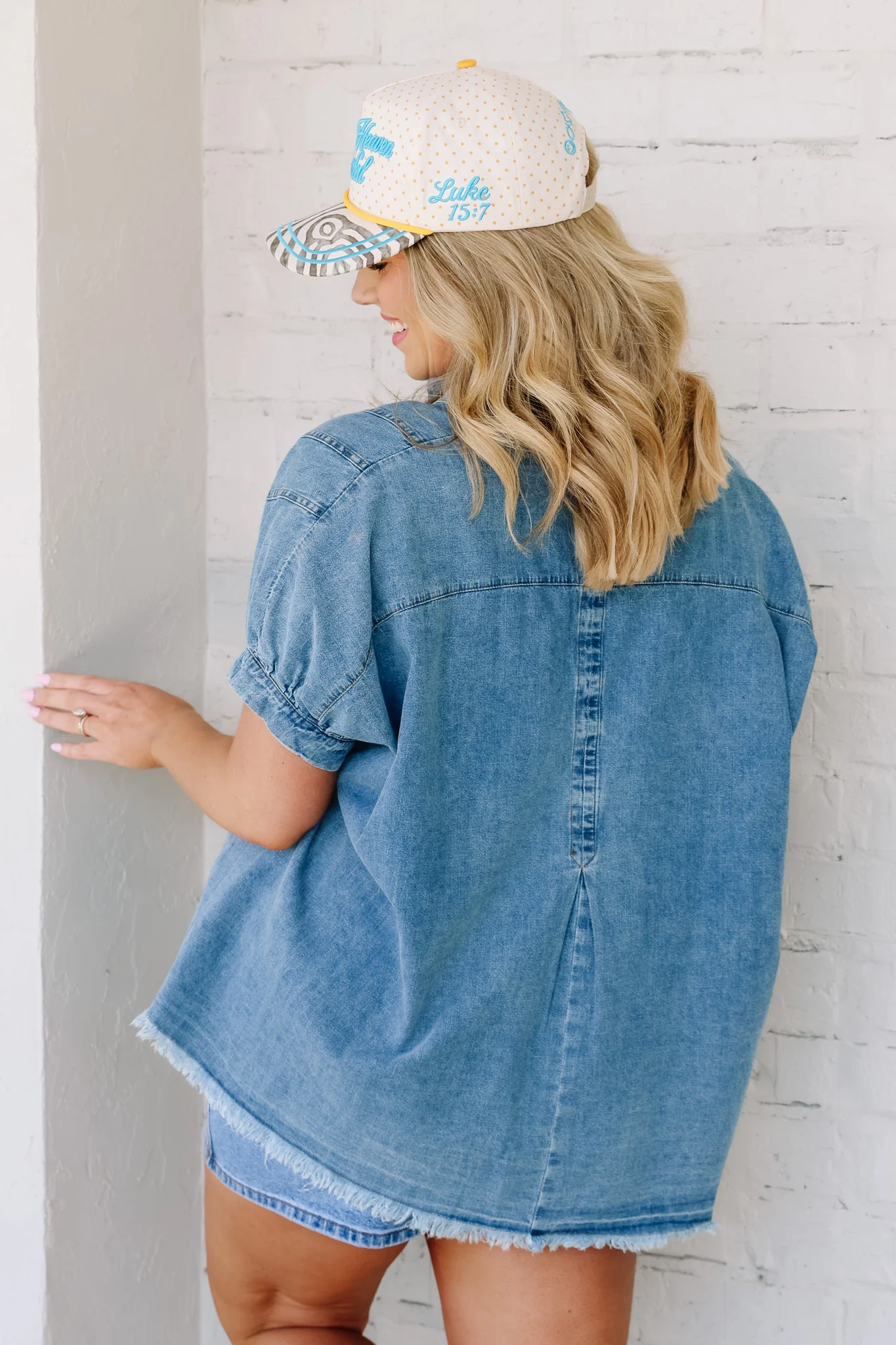 Feeling Your Best Light Denim Short Sleeve Shirt - Image 2