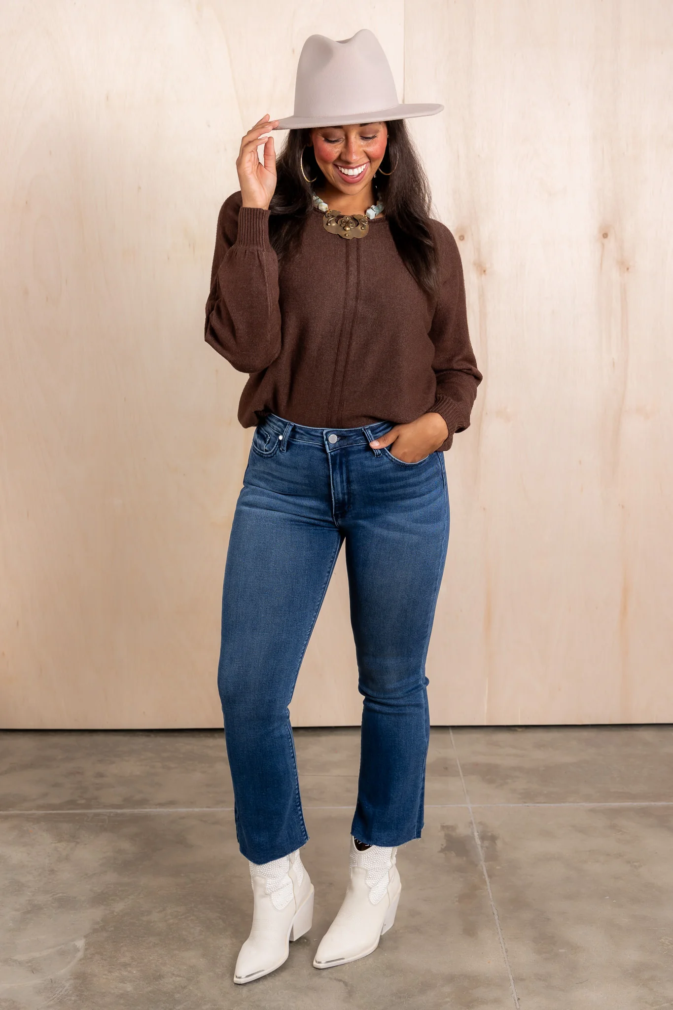What a Treat Brown Long Sleeve Top - Image 2