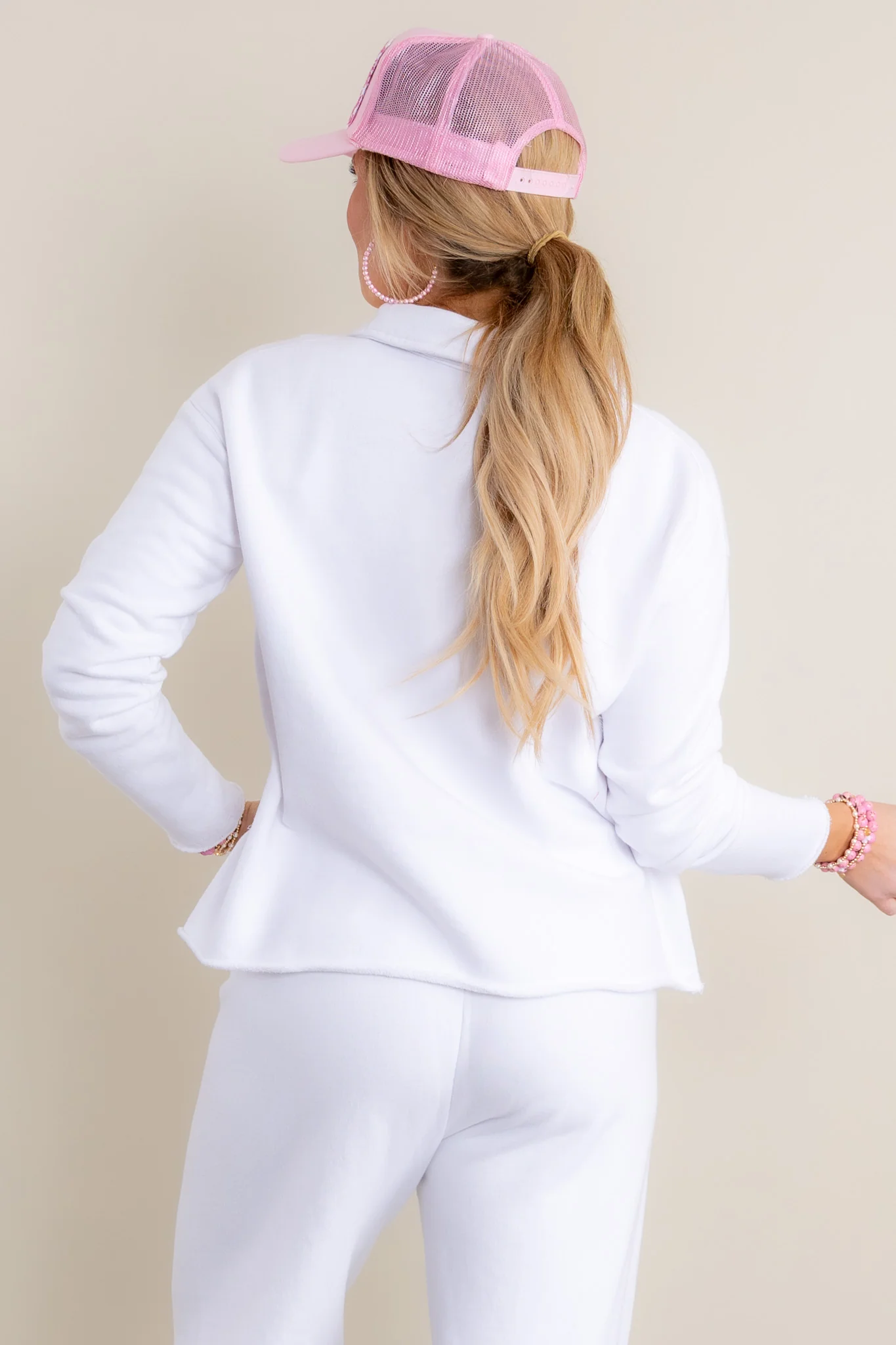 Malibu White Vintage Henley Long Sleeve Top - Image 5