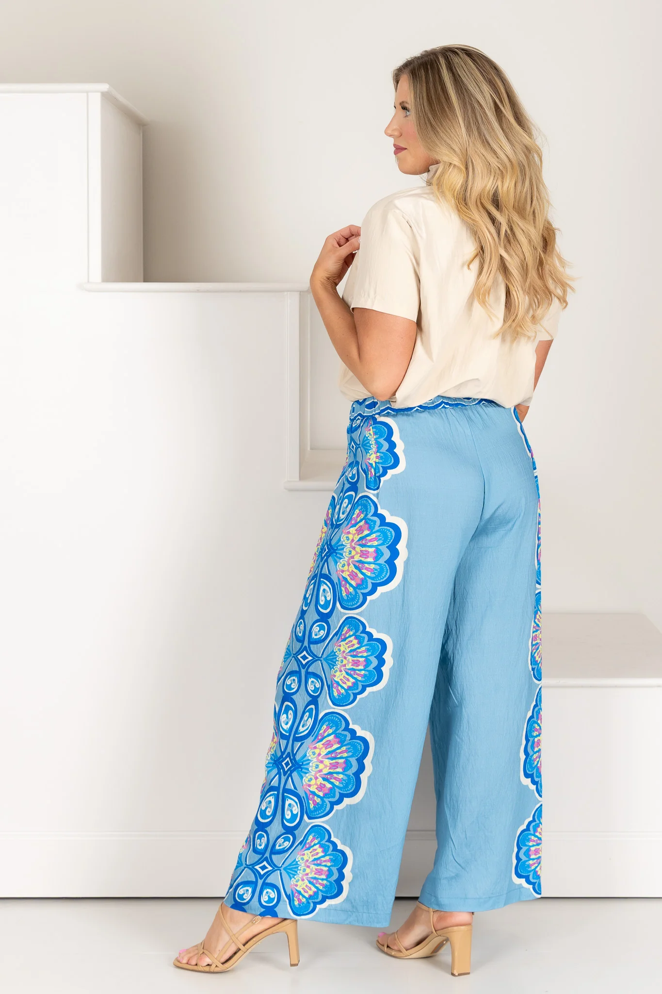 Happy Days Dusty Blue Wide Leg Pant - Image 6