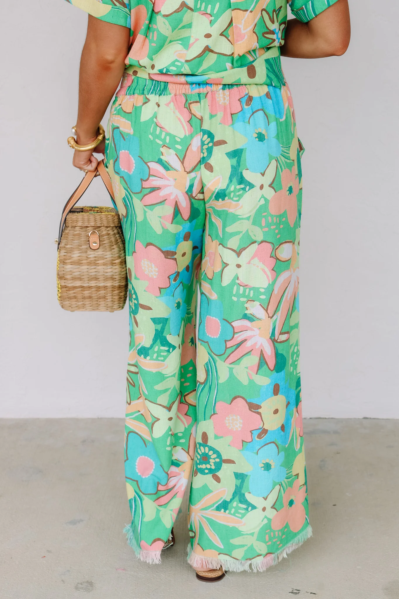 Feels Like Paradise Green Flash Printed Wide Leg Pant - Image 5