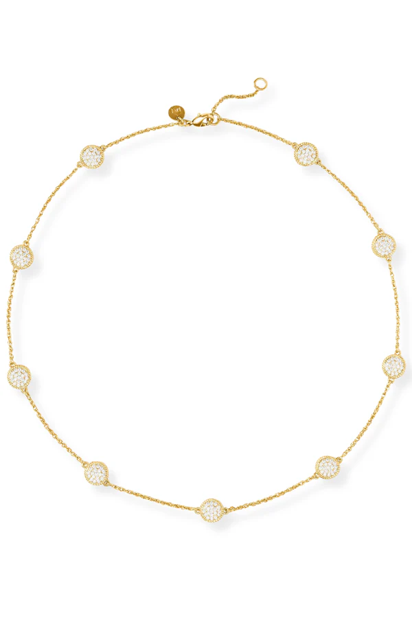 Julie Vos Windsor Delicate Pave Cubic Zirconia Station Necklace