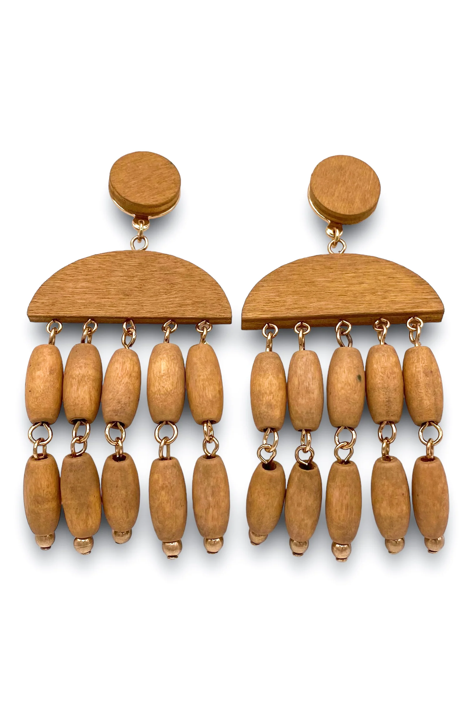 Picture Perfect Brown Wooden Dangle Earrings