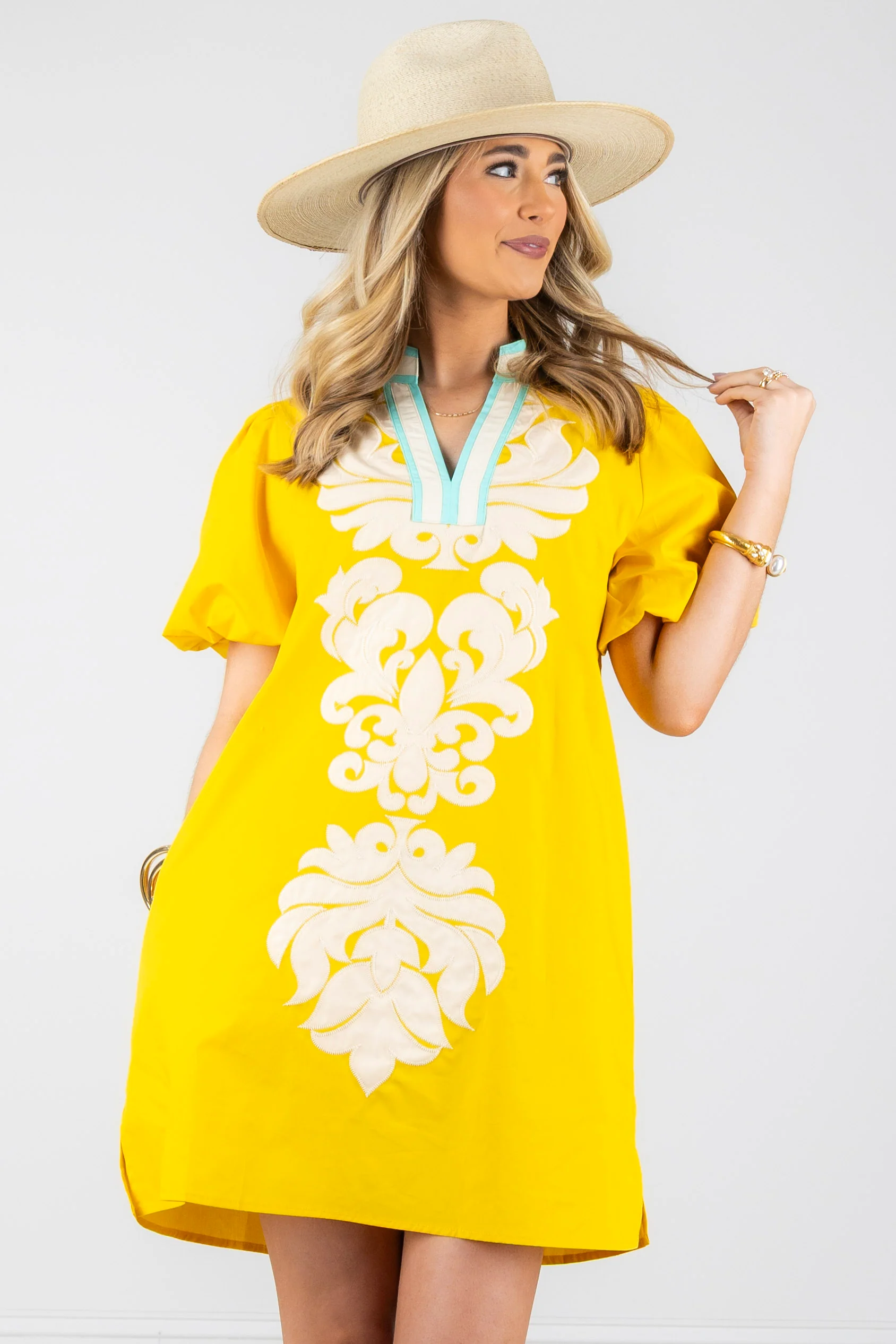 Piece Of Sunshine Yellow Short Sleeve Mini Dress