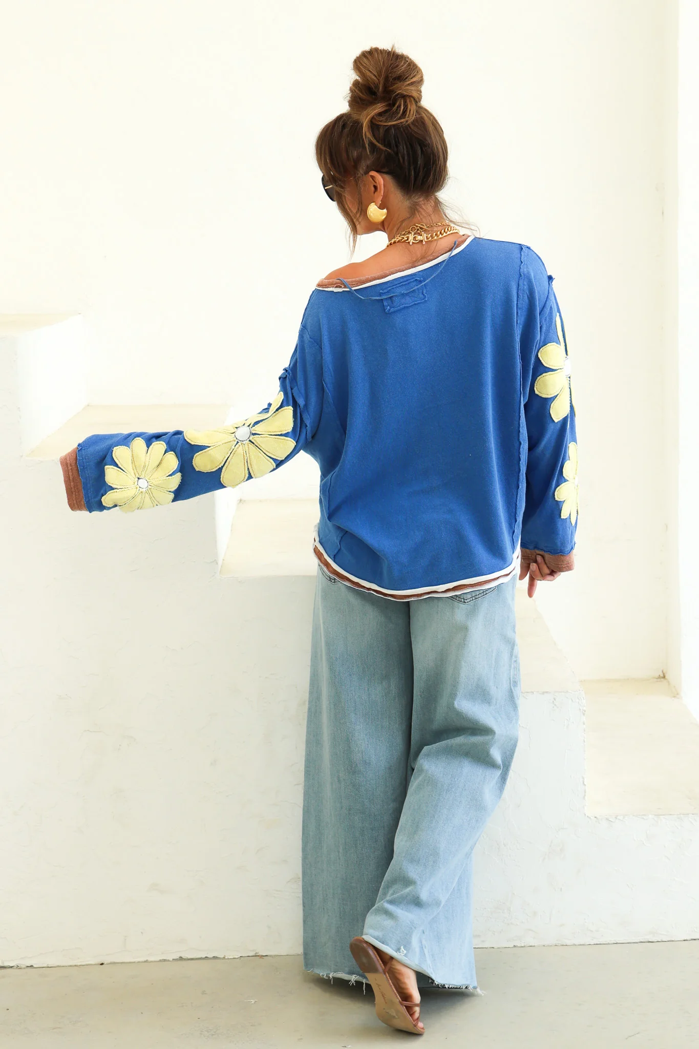Free People You're A Star Navy Combo Long Sleeve Top - Image 6